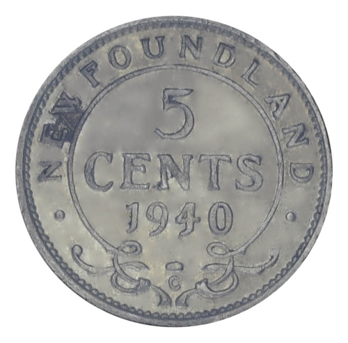 фото Ньюфаундленд 5 центов 1940 Серебро F-VF