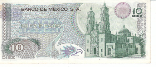фото Мексика 10 песо 1975 UNC (P63h)