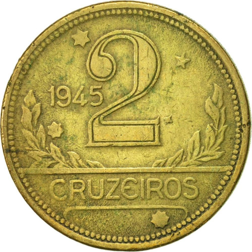 фото Бразилия 2 крузейро 1945-1950 VF (KM#559)