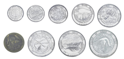 фото Сан-Марино набор из 9 монет 1977 UNC 1, 2, 5, 10, 20, 50, 100, 100, 500 лир (серебро)