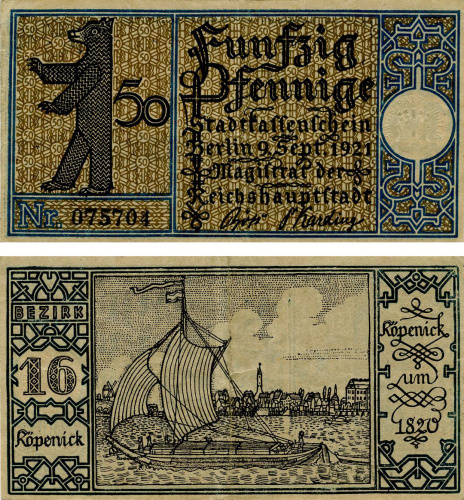 фото Германия Нотгельд 50 пфеннигов 1921 F-VF Берлин