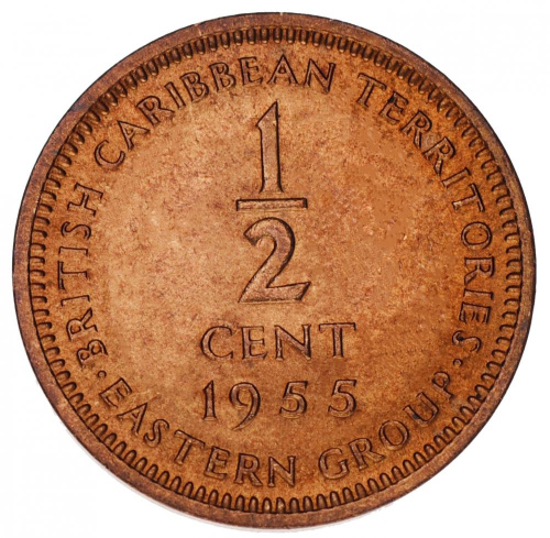 фото Восточные Карибы 0,5 центов 1955 AU-UNC