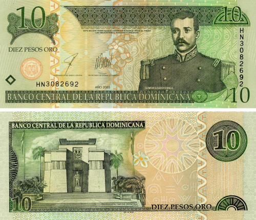 фото Доминикана 10 песо 2003 UNC (P168c)