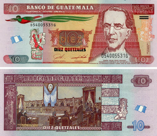 фото Гватемала 10 кетсалей 2022 UNC (P123A)