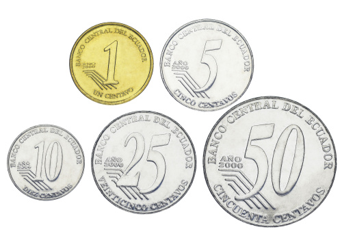 фото Эквадор набор из 5 монет 2000 AU-UNC 1, 5, 10, 10, 25, 50 сентаво