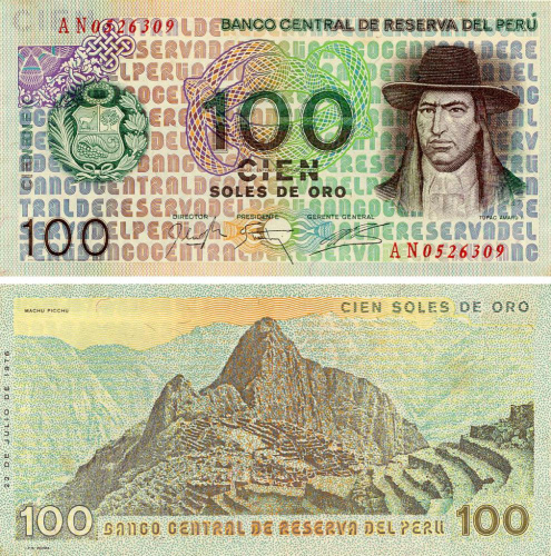 фото Перу 100 соль 1976 UNC (P114)
