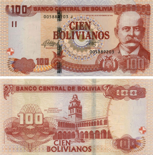фото Боливия 100 боливиан 2015 UNC (P246)
