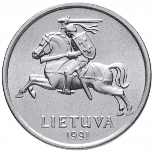 фото Литва 1 цент 1991 UNC (KM#85)