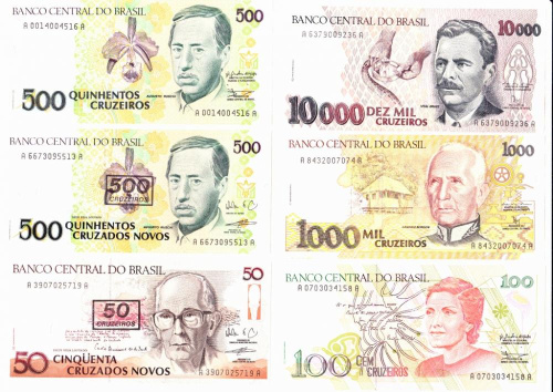фото Бразилия набор из 8 банкнот UNC