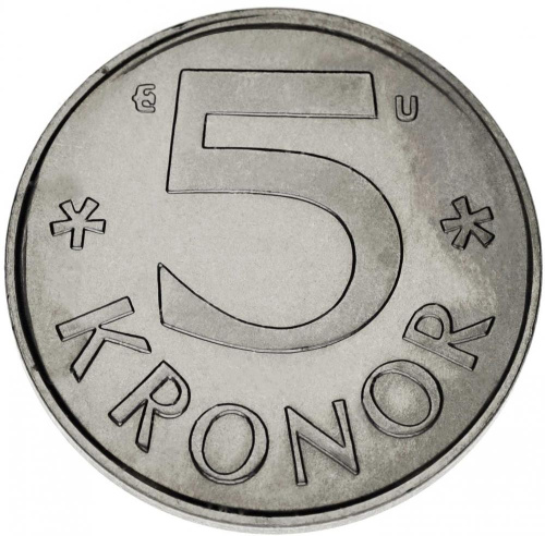 фото Швеция 5 крон 1968-1976 AU-UNC