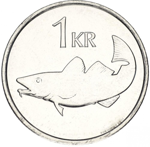 фото Исландия 1 крона 1996 AU-UNC