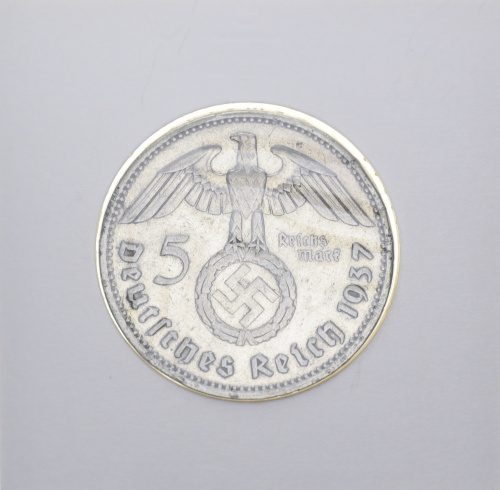 фото Германия 5 марок 1937 Серебро F-VF «Гинденбург»