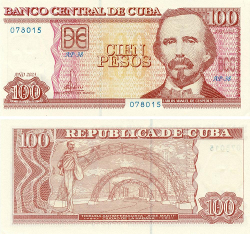 фото Куба 100 песо 2023 AU-UNC (P129)