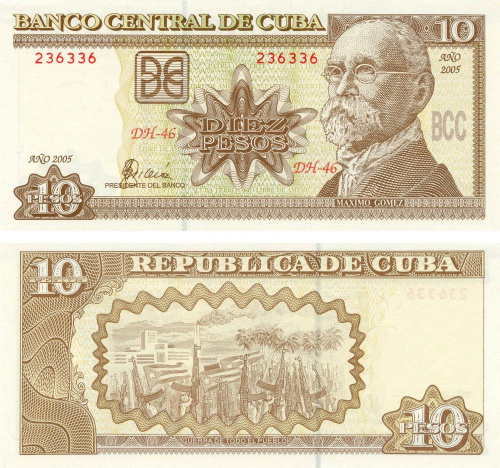 фото Куба 10 песо 2005 AU-UNC (P117)