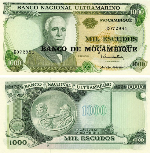 фото Мозамбик 1000 эскудо 1976 UNC (P119)