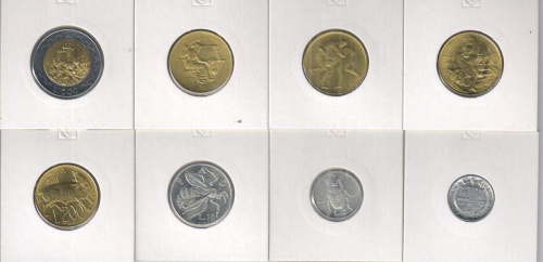 фото Сан-Марино набор из 8 монет 1974-1994 UNC