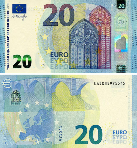 фото Франция 20 евро 2015 UA U003 UNC