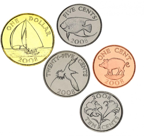 фото Бермуды набор из 5 монет 2008 UNC 1, 5, 10, 25 центов, 1 доллар