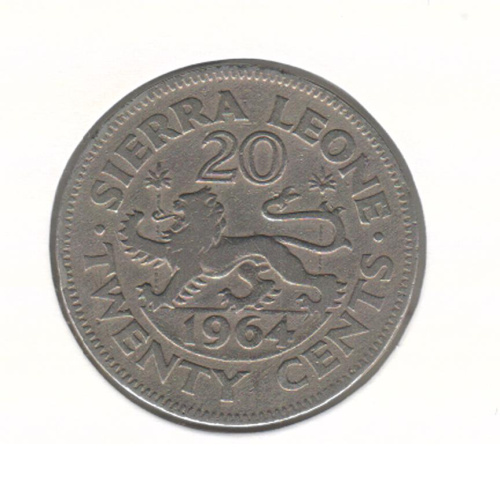 фото Сьерра-Леоне 20 центов 1964 VF (KM#20)