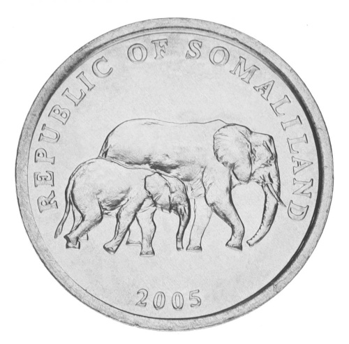 фото Сомалиленд 5 шиллингов 2005 UNC Слоны