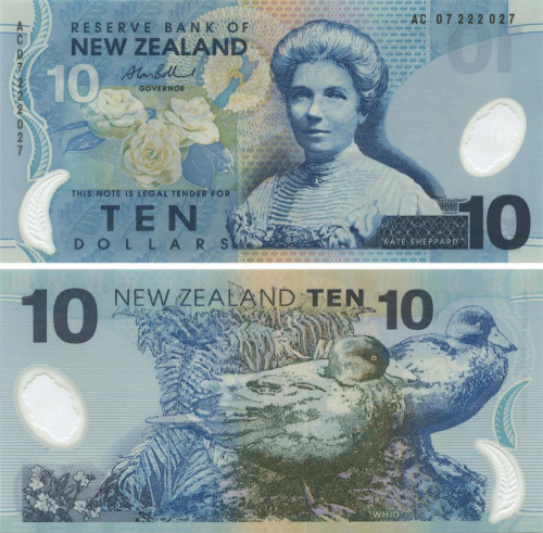 фото Новая Зеландия 10 долларов 2007 UNC (P186b)