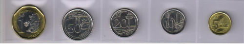 фото Сингапур набор из 5 монет 2013 UNC 5, 10, 20, 50 центов, 1 доллар