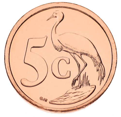 фото ЮАР 5 центов 2008 UNC Птица