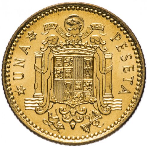 фото Испания 1 песета 1966 VF (KM#796)