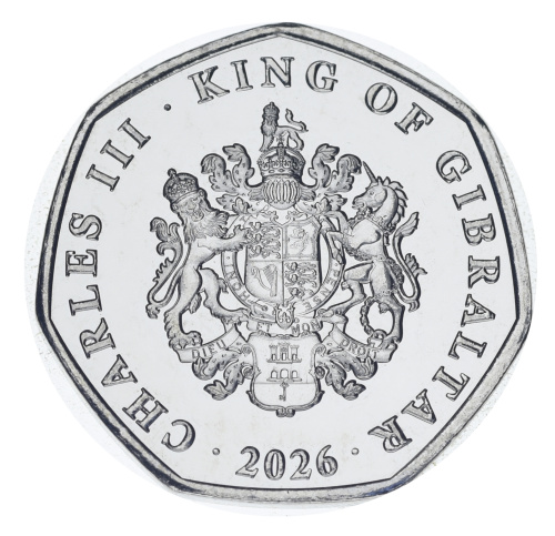 фото Гибралтар 50 пенсов 2026 UNC 50th anniversary GONHS