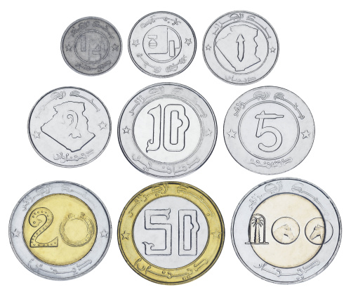 фото Алжир набор из 9 монет 1992-2019 UNC 1/4, 1/2, 1, 2, 5, 10, 20, 50, 100 динаров