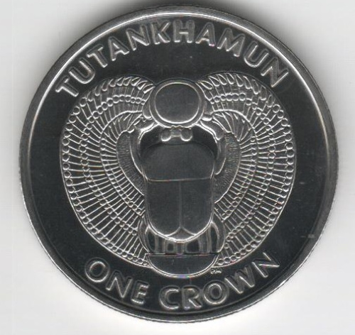 фото Остров Мэн 1 крона 2008 «Тутанхамон. Скарабей» UNC