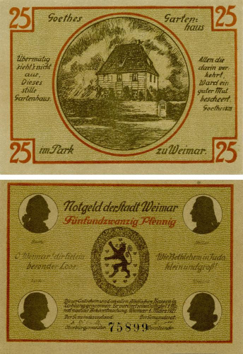 фото Германия Нотгельд 25 пфеннигов 1921 F-VF Веймар