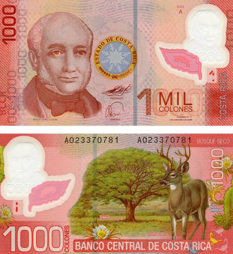 фото Коста-Рика 1000 колонов 2009 Полимер UNC (P274)