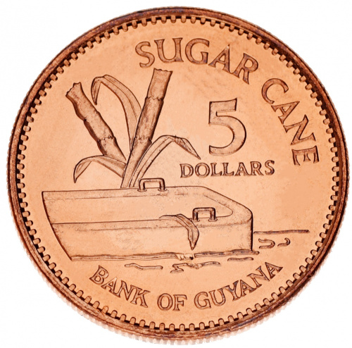 фото Гайана набор из 7 монет 1978-2013 AU-UNC 1, 5, 10, 25 центов, 1, 5, 10 долларов