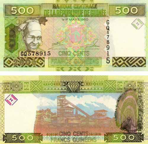 фото Гвинея 500 франков 2006 UNC (P39a)