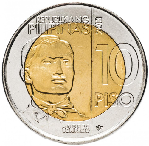 фото Филиппины 10 песо 2013 «Андрес Бонифасио» UNC