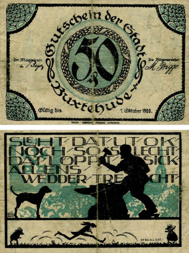 фото Германия Нотгельд  50 пфеннигов 1920  F-VF  Букстехуде