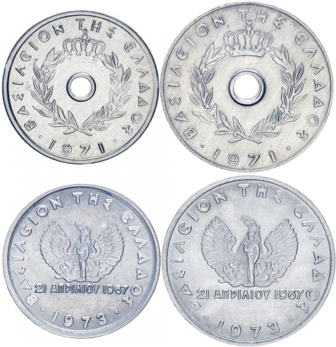 фото Греция набор из 4 монет 1971-1973 XF