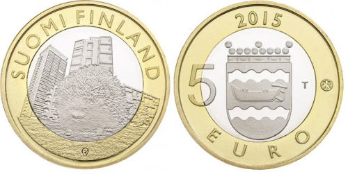 фото Финляндия 5 евро 2015 «Еж» UNC (KM#239)