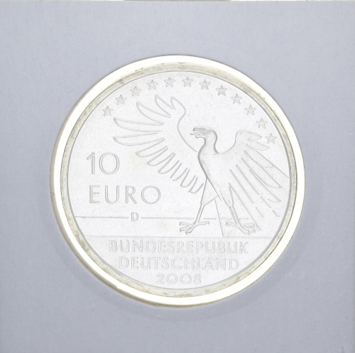 фото Германия 10 евро 2008 Серебро UNC Карл Шпицвег (Ag 925, 18 грамм)