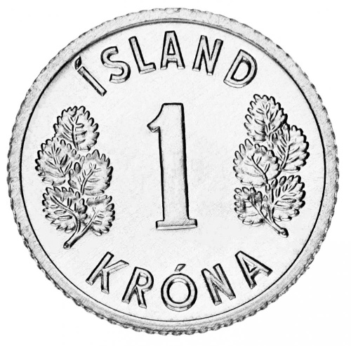 фото Исландия 1 крона 1973 F-VF