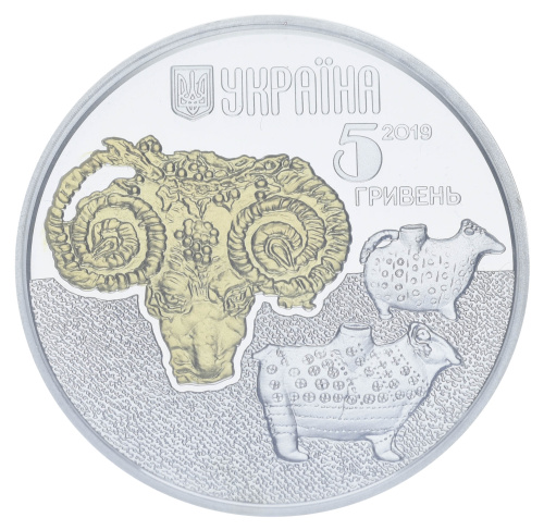 фото Украина 5 гривен 2019 Серебро UNC Баран (Ag 925, пол-унции, 15,55 грамм)