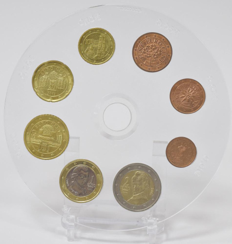 фото Австрия набор из 8 монет евро 2002 F-VF 1, 2, 5, 10, 20, 50 центов, 1, 2 евро