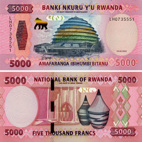 фото Руанда 5000 франков 2024 UNC (PW45)