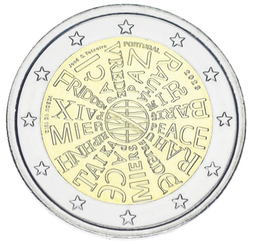 фото Португалия 2 евро 2023 Биметалл UNC Мир