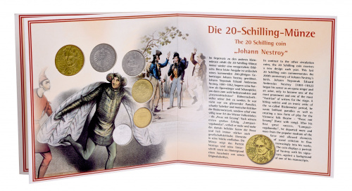 фото Австрия набор из 6 монет 2001 UNC 10, 50 грош, 1, 5, 10, 20 шиллингов в сувенирной упаковке