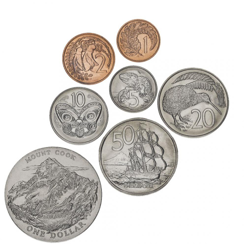 фото Новая Зеландия набор из 7 монет 1970 VF-AU 1, 2, 5, 10, 20, 50 центов, 1 доллар