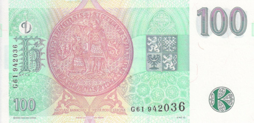 фото Чехия 100 крон 1997 UNC (P18)