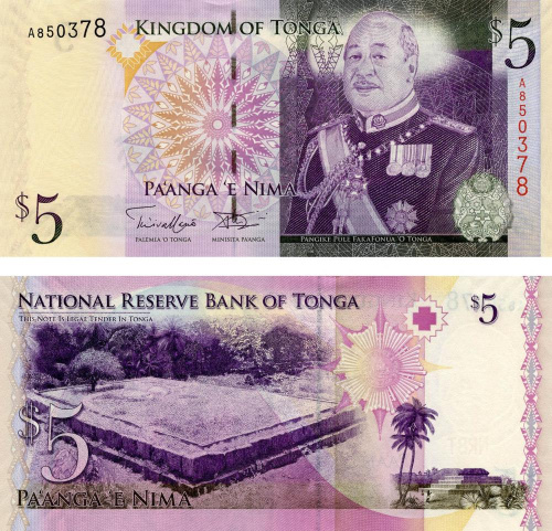 фото Тонга 5 паанга 2009 UNC (P39)