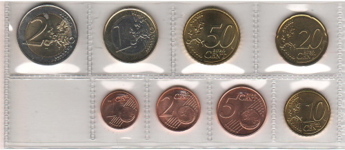 фото Нидерланды набор из 8 монет евро 2014 UNC 1, 2, 5, 10, 20, 50 евроцентов, 1, 2 евро